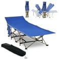 thumbnail image 1 of Outsunny Folding Camping Cot, Portable Sleeping Bed for Travel, Navy Blue, 1 of 10