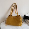 thumbnail image 4 of Suede Shoulder Bag Vintage Drawstring Medium Handbag Slouchy Purse, 4 of 7