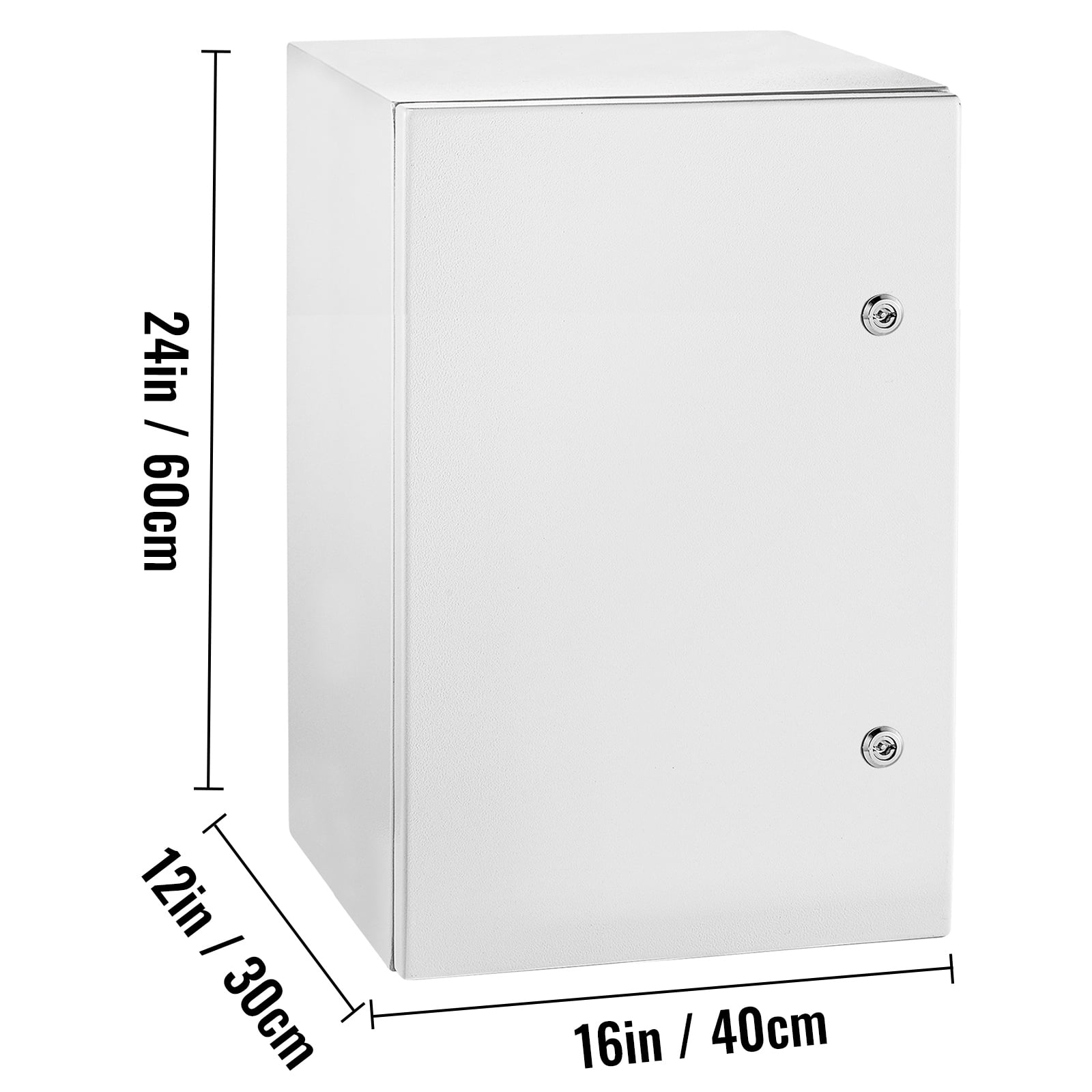 KFFKFF 24x16x12 inch Electrical Enclosure Box, Carbon Steel Hinged Junction Box, IP65 Weatherproof Metal Box Wall-Mounted Electronic Equipment Enclosure Box with Mounting Plat