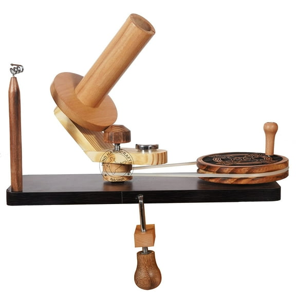 Hind Handicrafts Handcrafted Wooden Yarn Ball Winder for Knitting Crocheting - Natural Hand Operated - Knitter's Gifts Center Pull Ball Winder (Celtic Cross)