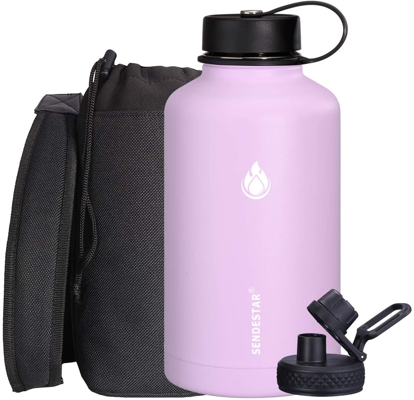 64 oz Water Bottle Double Wall Vacuum Insulated Leak Proof Stainless ...