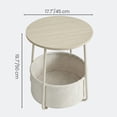 thumbnail image 3 of Table de Nuit Ronde Moderne avec Panier de Rangement, Blanc Crème, 3 of 9