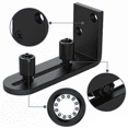 thumbnail image 4 of WINSOON Wall Mount Style Sliding Barn Door Floor Guides Adjustable Stay Roller Hardware Kit Black Finish, 4 of 6
