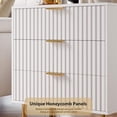 thumbnail image 6 of EastVita White 3 Drawer Dresser for Bedroom - Fluted Modern Nightstand with Deep Drawers - Chest of Drawers with Wide Top - Wooden Dresser Organizer - Side Table for Living Room/Hallway/Kids Room, 6 of 8