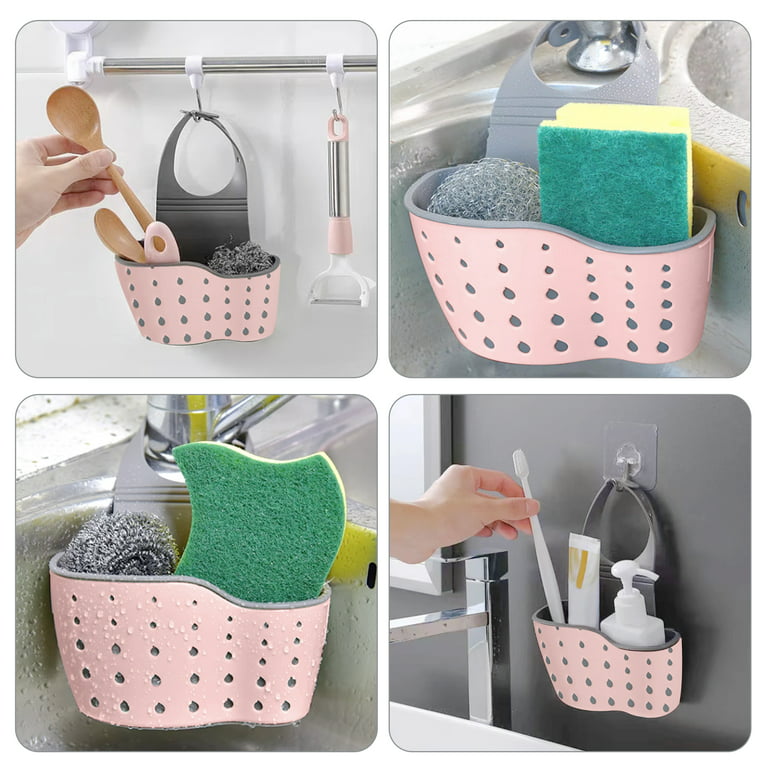 1pc Random Color Kitchen Organizer Adjustable Snap Sink Sponge