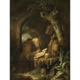 thumbnail image 2 of Gerrit Dou 19x24 Black Ornate Framed Double Matted Museum Art Print Titled: The Hermit (1670), 2 of 5