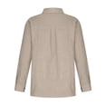thumbnail image 4 of Womens Cotton Linen Button Down Shirts 2026 Spring Casual Long Sleeve Tees Solid Color Loose Work Tops Pockets Dressy Lightweight Comfy Outfits Going Out Tops Ladies Fashion Trendy, 4 of 8