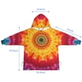 thumbnail image 7 of Colorful Tie Dye Mandala Pattern Blanket Hoodies for Kids 6-13YR Oversize Wearable Blanket Hoodies for Boys Girls Teens, 7 of 7