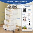 thumbnail image 3 of Carrito de cocina Goovilla de 4 niveles con cajones de 154 libras de capacidad, color blanco, 3 of 8