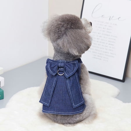 Fashion Can Be Hung With Leash For Small And Medium Dogs Denim Suit Puppy Dog Clothes Dog Dress Pet Costume Puppy Clothes Dog T-shirt XXL T-SHIRT
