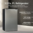 thumbnail image 5 of Igloo 3.2 cu ft Mini Refrigerator, Single Door Mini Fridge With Freezer with 8-Can Dispenser, Platinum, 5 of 9