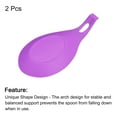 thumbnail image 3 of Uxcell 7.68" x 3.74" Heat Resistant Silicone Spoon Rest Kitchen Utensil Holder, Purple 2Pack, 3 of 6