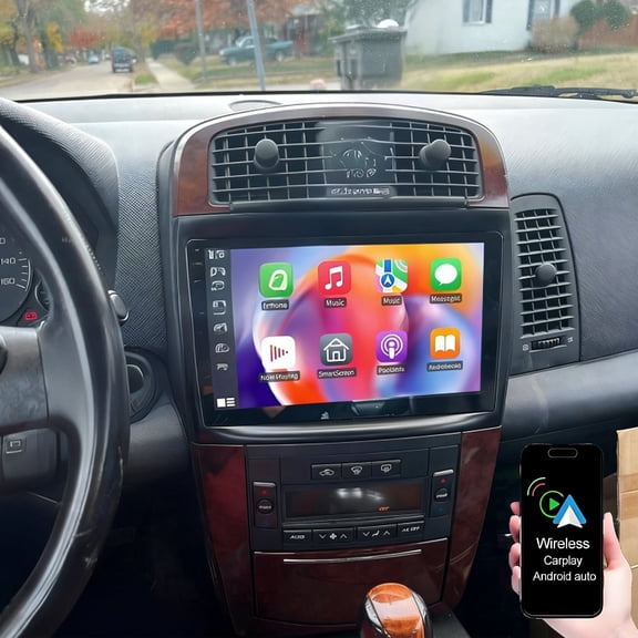 Dexico 4 64G Android 14 Car Stereo for Cadillac CTS 2003-2007 Radio with Wireless Carplay Android Auto 10" Touch Screen Double Din Head Unit Support Bluetooth WiFi FM/RDS Backup Camera