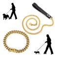 thumbnail image 2 of Correa Para Perros Con Cuello, Cadena De Eslabones Cubanos D, 2 of 7