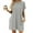Grey, variant on Women's Solid Color Round Neck Pocket Loose Short Sleeve Dress