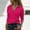 Hot Pink, variant on Long Sleeve Casual Tops for Women Brown Deep V-Neck Solid Blouses Womens Shirts for Summer