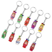 50 Pcs The Gift Key Ring Matryoshka Bags Kids Presents Keychain Wooden Stainless Steel Child