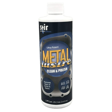 Commercial Grade Metal Cleaner and Polish restores Shine to Chrome, Stainless Steel, Aluminum, Brass, Magnesium, Nickel, and Cast Iron. Metal Lustre Removes Hard Water Stains, Rust,