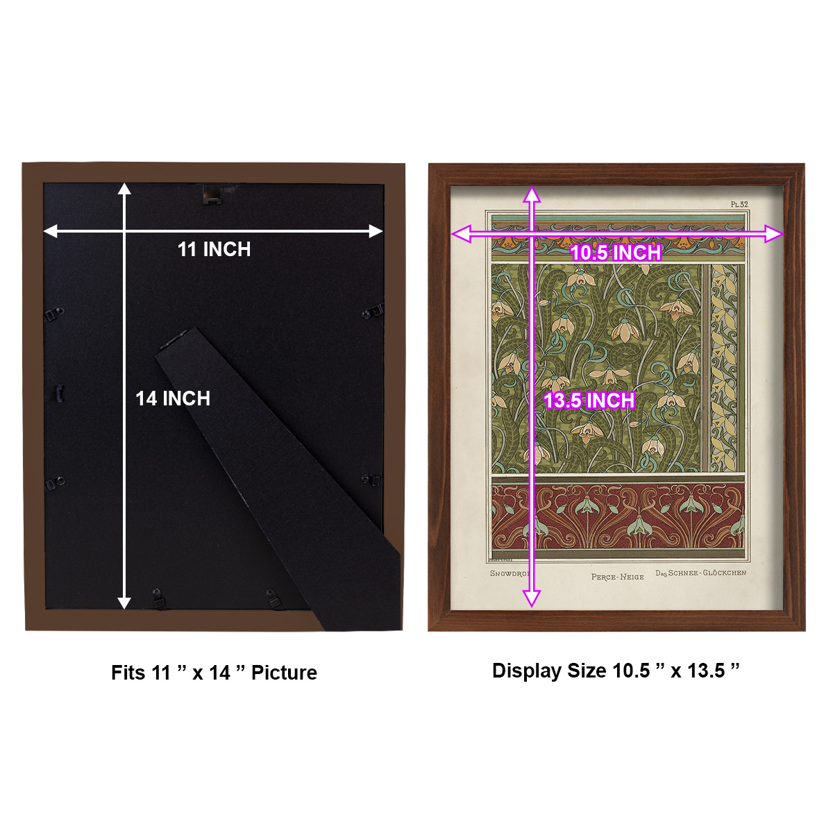 Nouveau Decorative VI - Framed Print w/glass - Chestnut