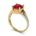 thumbnail image 2 of Clara Pucci 14K White/Yellow Gold 1.71ct Ruby Solitaire with Accents Ring, 2 of 8