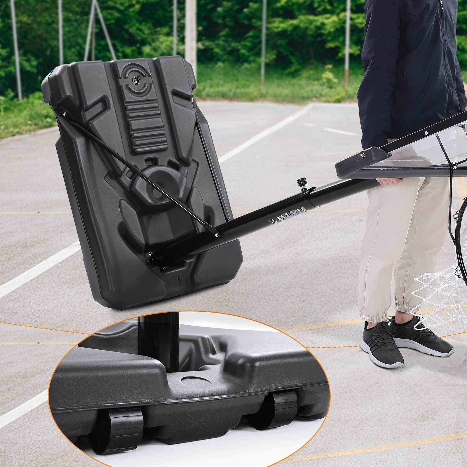 MARNUR Basketball Hoop 44 In. Portable Height Adjustable Basketball