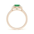 thumbnail image 2 of ANGARA Natural Round 1.2 ct Emerald Halo Ring with Diamond Accents in 14K Rose Gold for Women (Size-7mm) | May Birthstone, Birthday, Anniversary, Jewelry Gift for Women | Natural Emerald Ring, 2 of 8