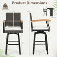 thumbnail image 3 of Gymax Outdoor Rattan 360 degree Swivel Bar Stool w/ Removable Cushion Footrests, 3 of 10