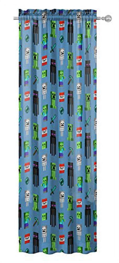 Minecraft Monster Hunters 2 Panels Drapes Set - 63 Inch Long - Gamer Home Décor