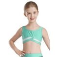 thumbnail image 5 of Hansber Kids Girls Gymnastic Ballet Dance Outfits 2 Piece Tracksuits Sports Crop Tops and Booty Blue Green 12, 5 of 7