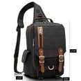 thumbnail image 3 of KAUKKO Canvas Messenger Bag Cross Body Shoulder Sling Backpack Travel Hiking Chest Bag, 3 of 5
