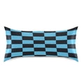 thumbnail image 3 of Black Blue Checked Pattern Queen Size Satin Pillowcase 30''x20'' Double-Sided Print Soft Wrinkle Resistant, 3 of 9