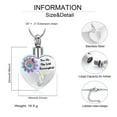 thumbnail image 2 of Hummingbird Cremation Jewelry Heart with Sunflower Urn Necklace for Ashes for Women Men Memorial Keepsake Pendant of Loved One, 2 of 7
