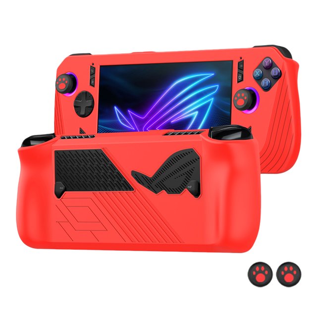 Funda Silicona para Consola Juegos ROG ALLY X Con Tapas Agarre El Pulgar () Roja