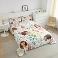 thumbnail image 3 of Kawaii Hedgehog Twin Bedding Set,Cute Floral Hedgehog Comforter Set,Rainbow Flower Leaf Plant Quilt Bed Set Cartoon Animal Print Bed Comforter, 3 of 6