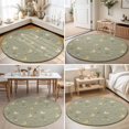 thumbnail image 5 of Light Yellow Ducks Round Area Rugs 3 ft, Rustic Nursery Floral Olive Green Meadow Animal Washable Small Area Rug with Non-Slip Sturdy Edge Binding Round Front Door Mat Floor Carpet for Entryway, 5 of 9