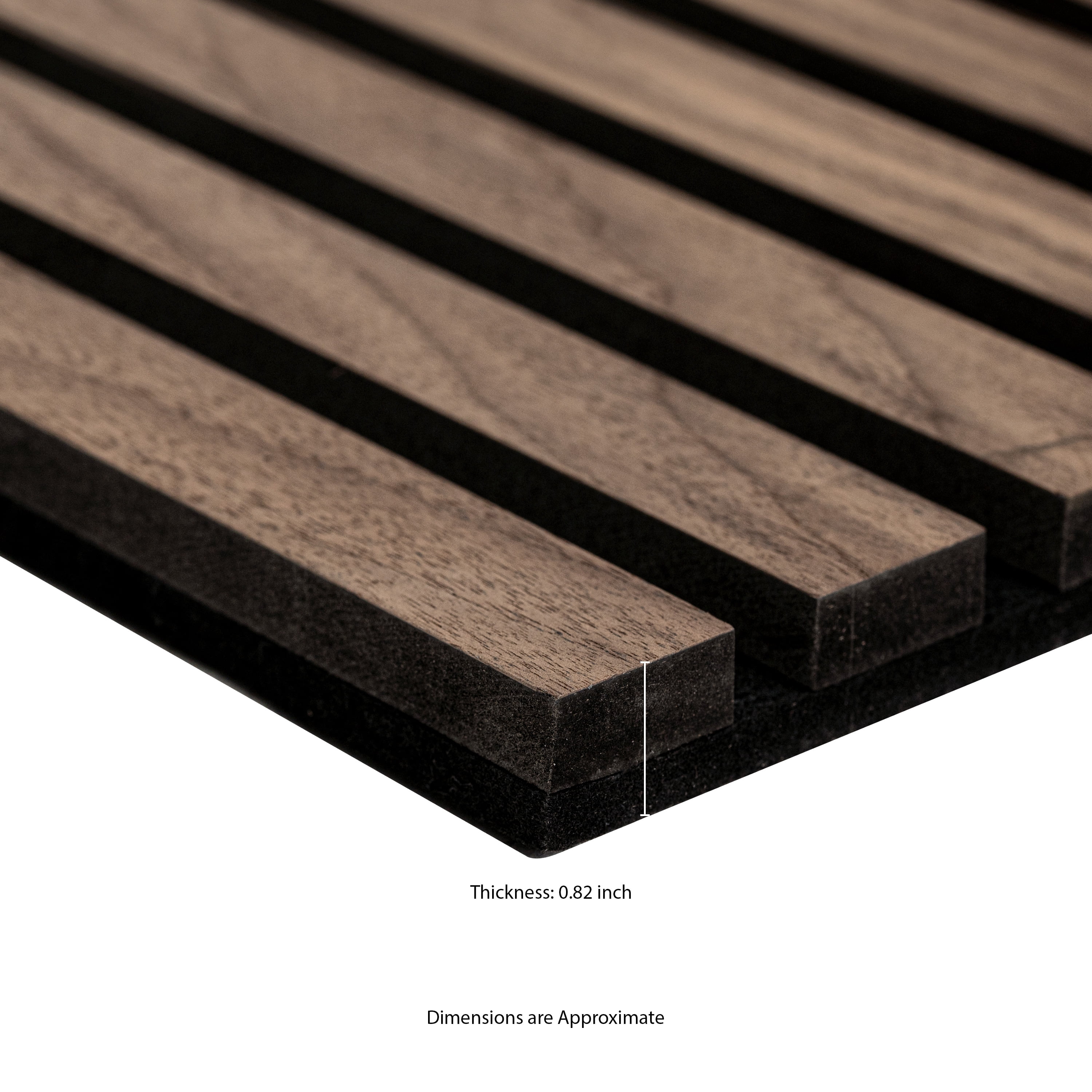 MSI 94.5" x 9.5" 3D Tawny Fluted Wood Slat Acoustic Sound Absorbing Wall Paneling (Set of 4)