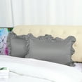 thumbnail image 2 of Set of 4 Satin Pillowcase Pillow Shams Oxford Pillowcase With Ruffled Decor For Skin And Hair Standard Grey, 2 of 7