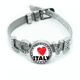 thumbnail image 1 of Me encanta Italia palabra amor corazon Circle Pulsera pulsera pulsera de cristal amor pulsera ajustable, 1 of 2