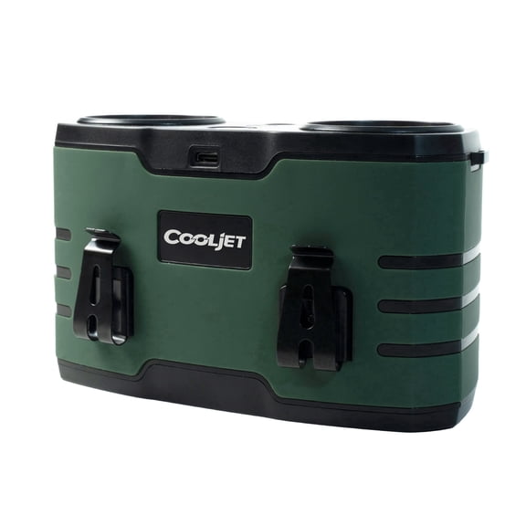 CooJet 20000mAh Portable Waist Fan with Dual Vents & Brushless Turbo Motor, 8-Speed Adjustable, USB-C Fast Charging, for Camping Fishing Hiking, Green