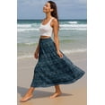 thumbnail image 3 of Moomaya Women's Chiffon Maxi Skirt with Lining - 40" Long Printed Skirt for Beach, Summer Outfits, High Waist Flowy Skirt, 3 of 7