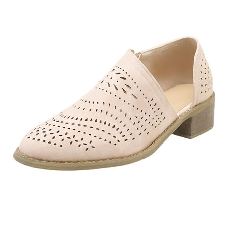 

Sandals Women Women S Mid-Heel Hollow Pointed Toe Ladies Casual Shoes with Zipper