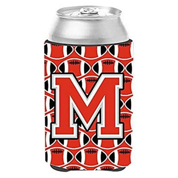 Letter M Football Scarlet & Grey Can or Bottle Hugger