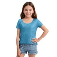 thumbnail image 2 of YOUYEDIAN Girl's Round Neck Glitter Sequins Shirts Top Sparkle Shimmer Concert Party Tee Blue, 2 of 5