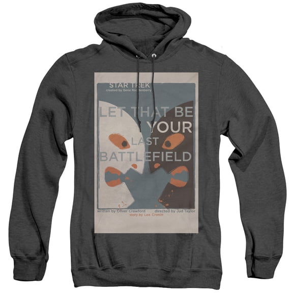 Star Trek Tos Episode 70 Adult Heather Hoodie Sweatshirt Black