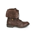 thumbnail image 2 of Nature Breeze DK49 Women Quilted Shearling Fold Over Zip Combat Boot, 2 of 5