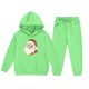 thumbnail image 5 of Conjunto de sudadera con capucha de manga larga para niños con estampado invernal y pantalones deportivos con lazo en las piernas, deportivo informal con forro polar para mayor calidez, conjunto de do, 5 of 5