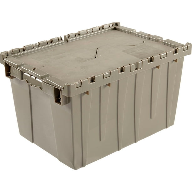 Global Industrial Plastic Shipping/Storage Tote w/Attached Lid, 233/4"x191/4"x