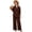 Coffee, variant on Two Piece Sets For Women Spring Travel Vacation Outfits 2026 Casual Linen Blend Button Down Long Sleeve Shirt And Elastic Waist Wide Leg Pants Set For Daily Wear And Office Casual 2XL Wine