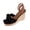 Black, variant on Women's Bow Wedge Espadrille Sandals Ankle Strap Platform Heel Shoes Fabric Bow Adjustable Buckle Plus Size Friendly for Women Brunch Party Vacation Sandals