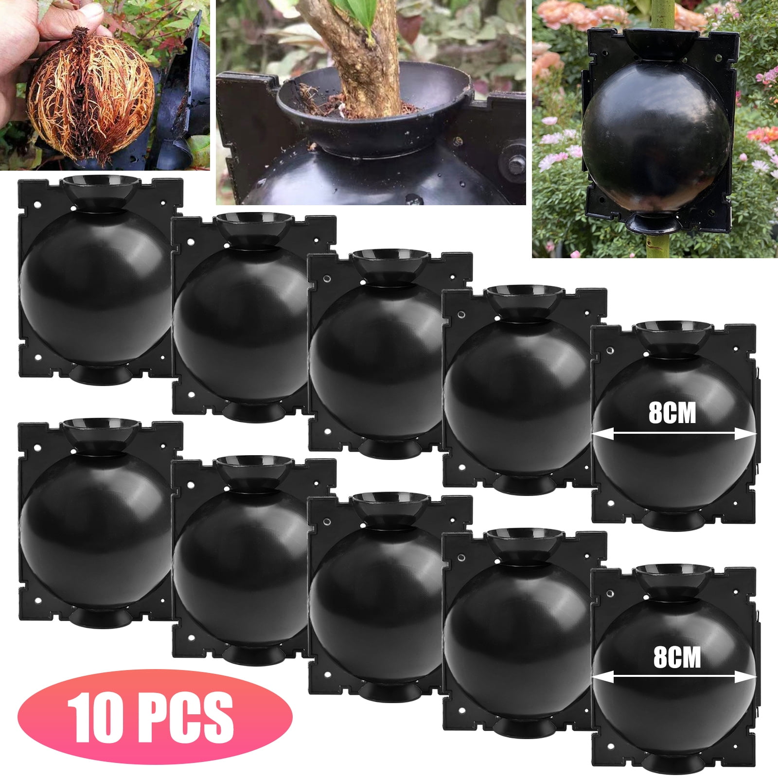 10pcs Plant Rooting Device High Pressure Propagation Ball Growing Grafting Box 